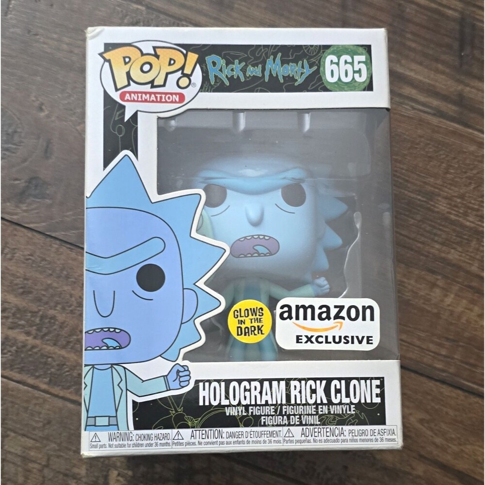 Funko Pop! Animation Rick and Morty Hologram Rick #665 GITD Amazon Excl 2019
